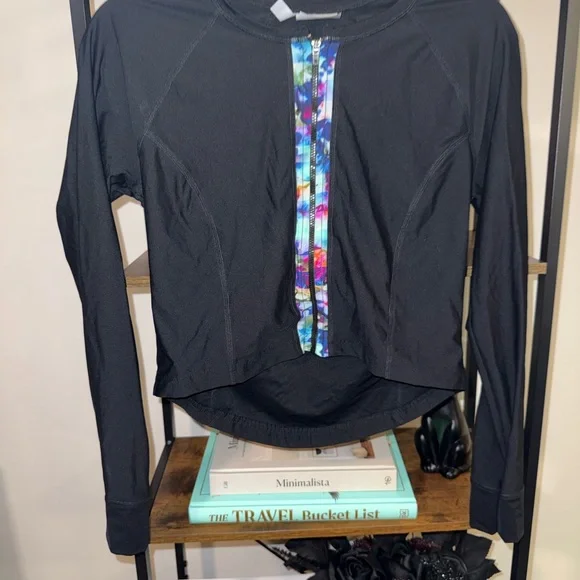 🟡🟡Athleta Floral Zip Up Rash Guard - Picture 2 of 4